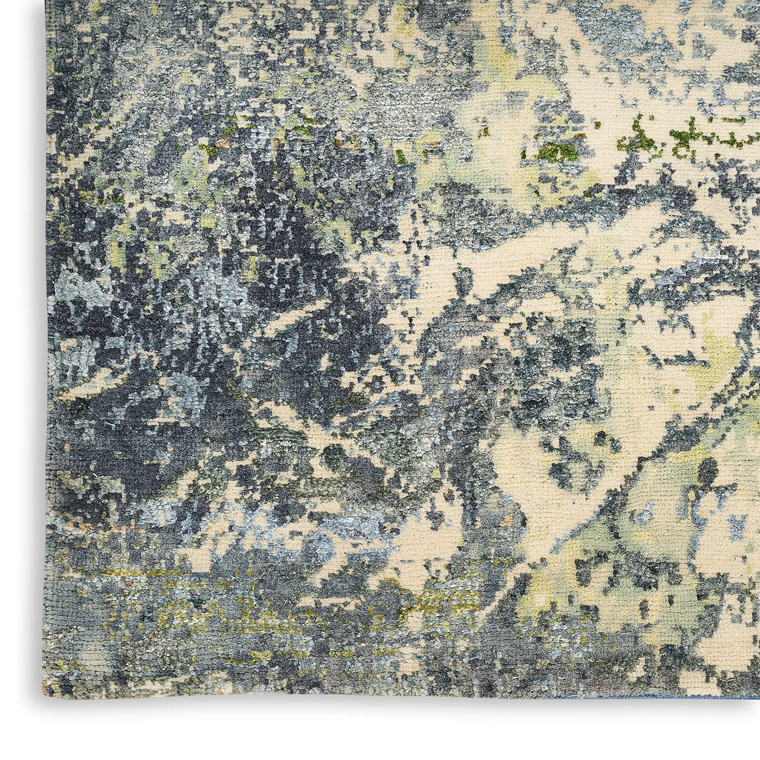 Grey Modern Wool Silk Blend Rug - 10' X 14' 4 Grey Modern Wool Silk Blend Rug - 10' X 14' - Image 2