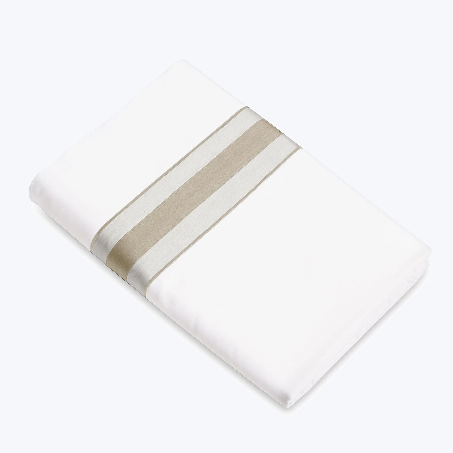 Dimora Sheets & Pillowcases, White/Khaki 3 Dimora Sheets & Pillowcases, White/Khaki