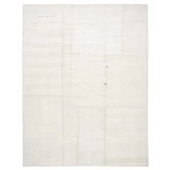 White Textured Linen Rug - 12'11" X 16'1"