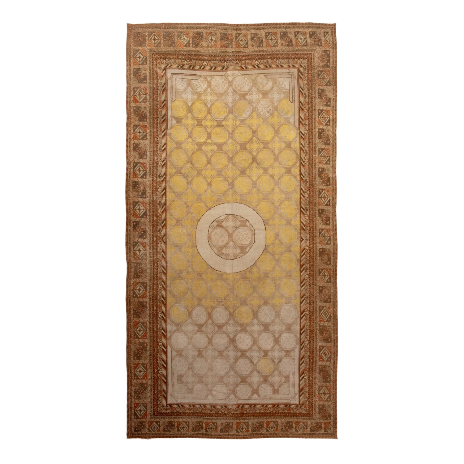 Brown Vintage Traditional Kothan Wool Rug - 8'9" X 17'7" 3 Brown Vintage Traditional Kothan Wool Rug - 8'9" X 17'7"