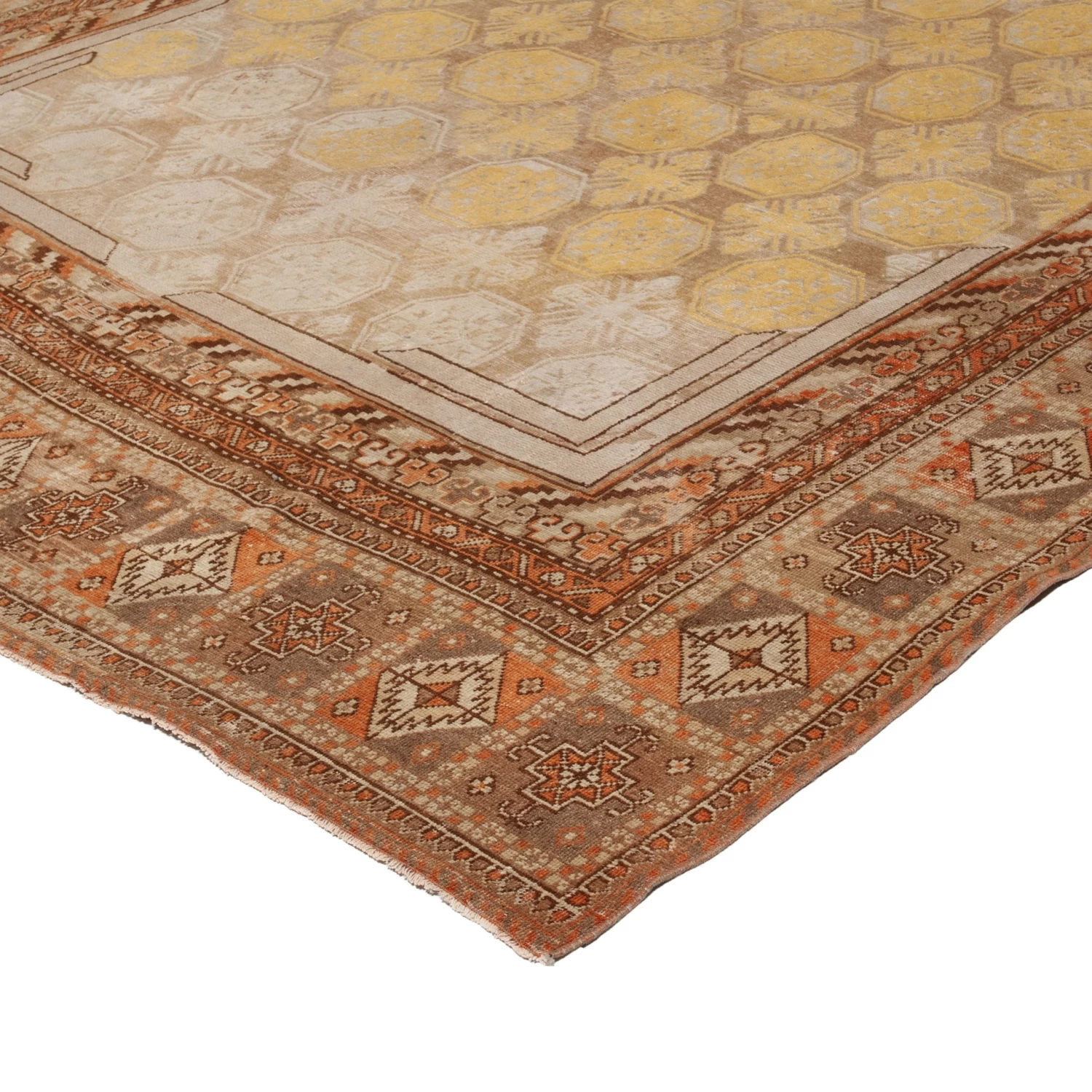 Brown Vintage Traditional Kothan Wool Rug - 8'9" X 17'7" 5 Brown Vintage Traditional Kothan Wool Rug - 8'9" X 17'7" - Image 3