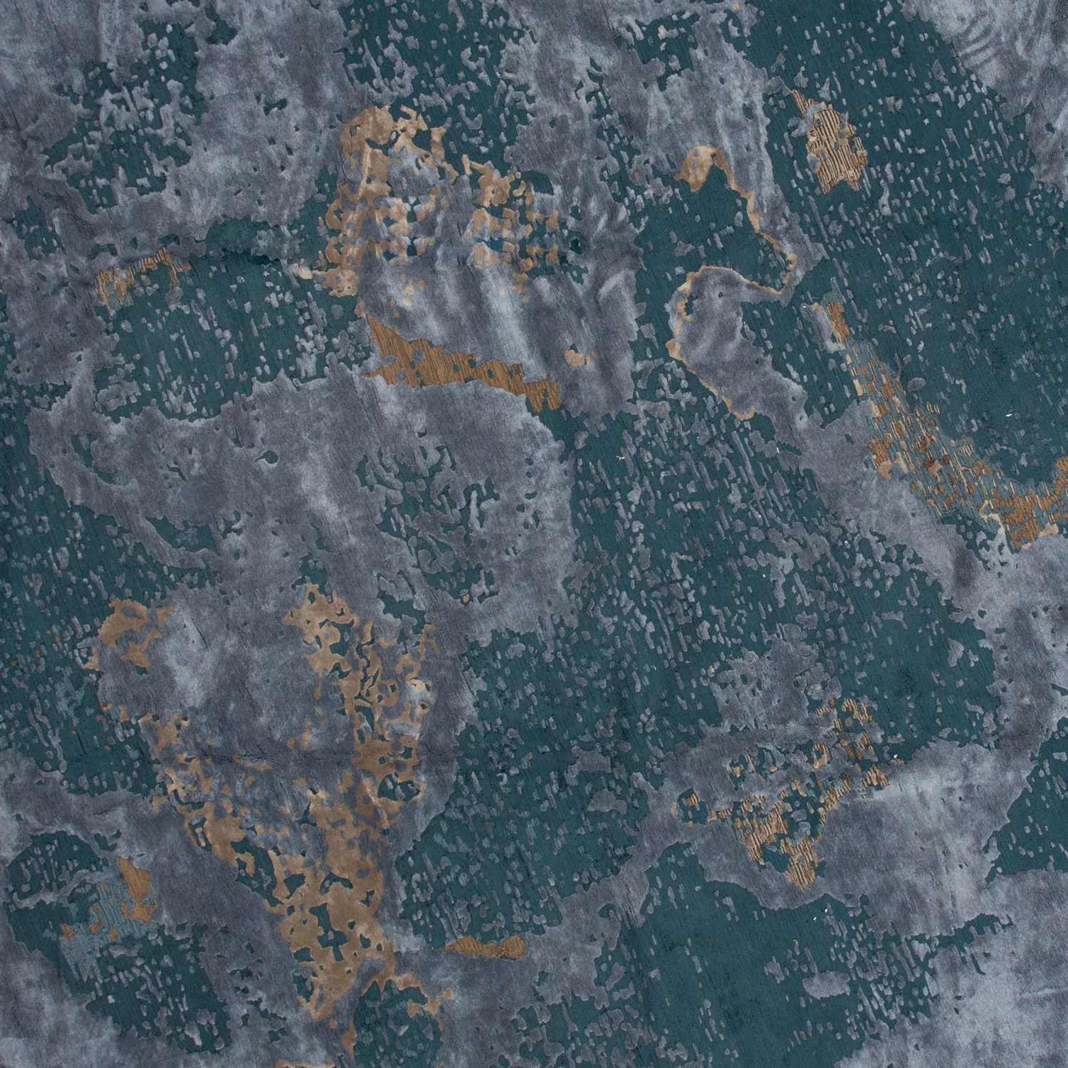 Grey And Teal Contemporary Wool Rug - 15' Round 4 Grey And Teal Contemporary Wool Rug - 15' Round - Image 2