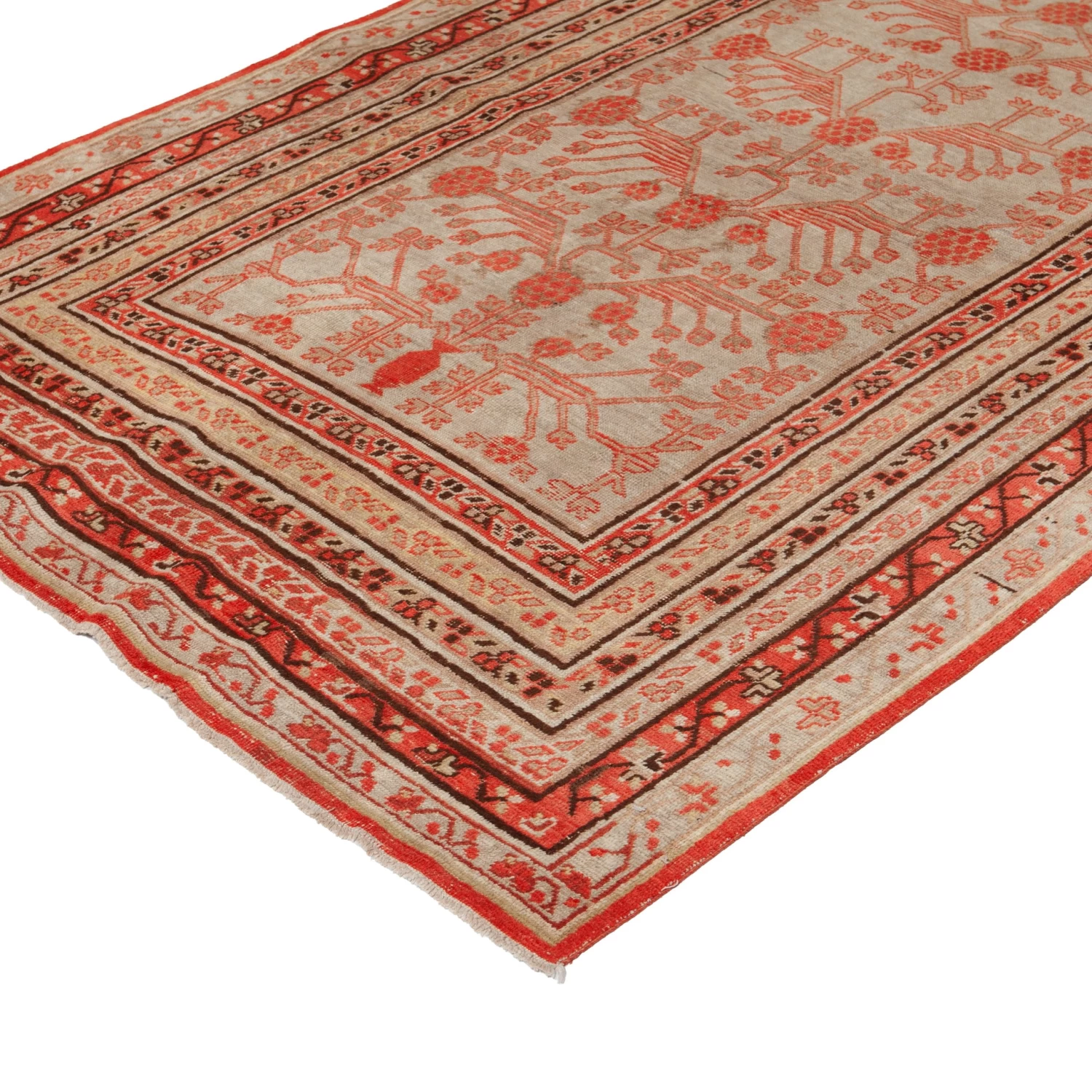 Orange Vintage Traditional Wool Rug - 4'4" X 9' 5 Orange Vintage Traditional Wool Rug - 4'4" X 9' - Image 3