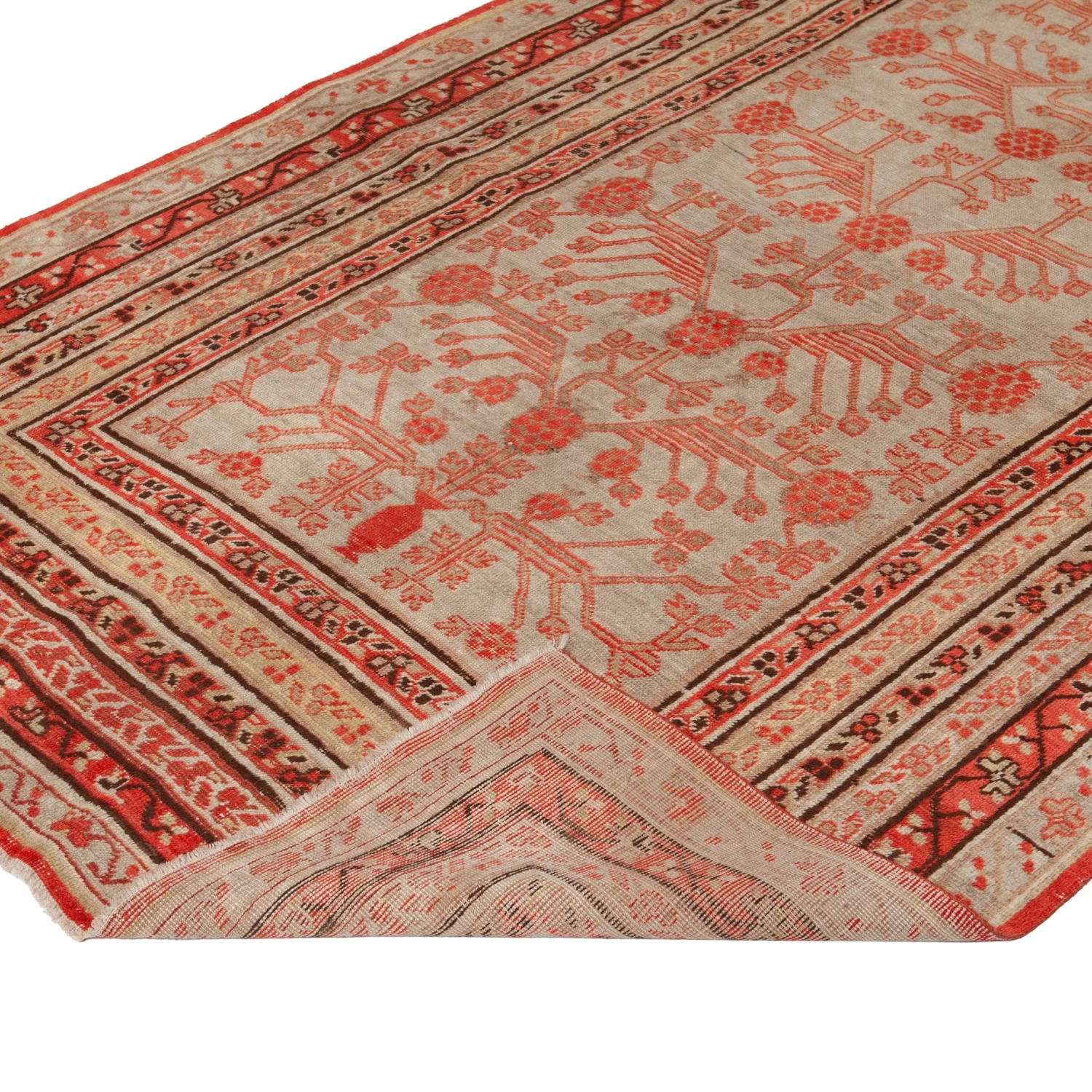 Orange Vintage Traditional Wool Rug - 4'4" X 9' 6 Orange Vintage Traditional Wool Rug - 4'4" X 9' - Image 4