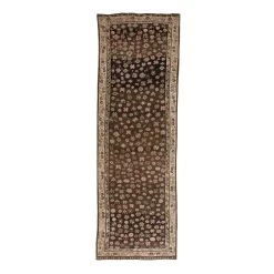 Brown Vintage Traditional Anatolian Wool Runner - 3'11" X 12"