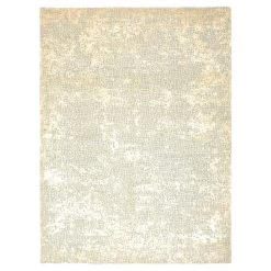 Beige Modern Silk & Wool Rug - 9’ X 12’