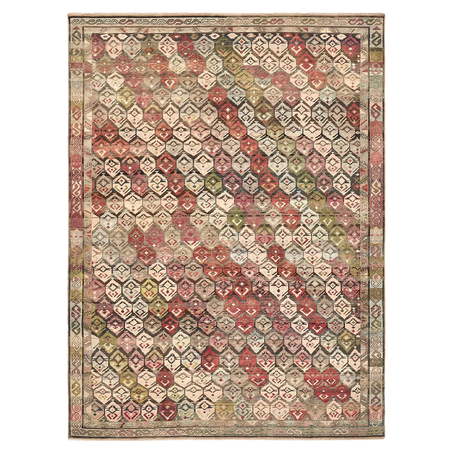 Multi Traditional Wool Rug - 9'1" X 12'2" 3 Multi Traditional Wool Rug - 9'1" X 12'2"