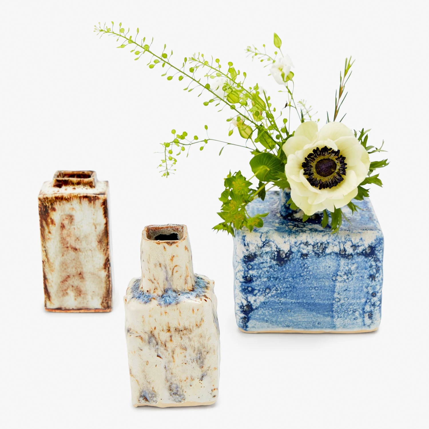 Ash Cloud Mini Rectangular Vase, White 4 Ash Cloud Mini Rectangular Vase, White - Image 2