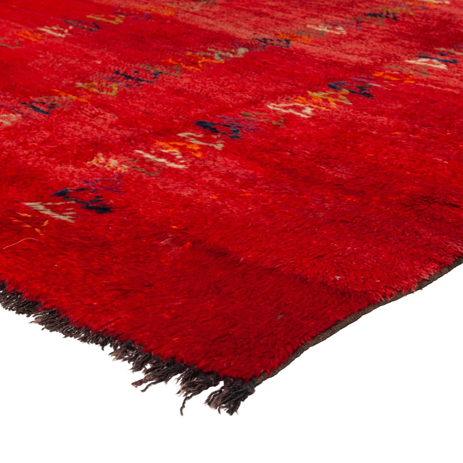 Red Moroccan Wool Rug - 6'3" X 11'10" 5 Red Moroccan Wool Rug - 6'3" X 11'10" - Image 3
