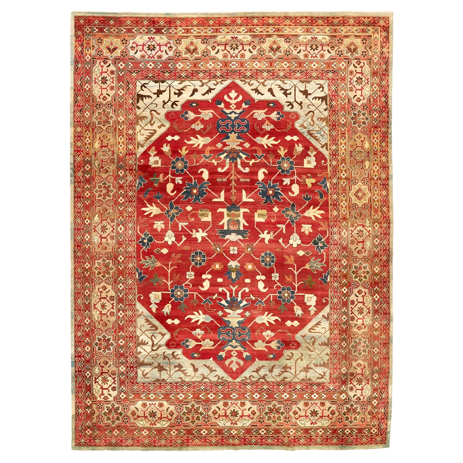 Red Traditional Wool Rug - 10' X 13'8" 3 Red Traditional Wool Rug - 10' X 13'8"