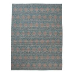 Blue Flatweave Wool Rug - 9'1" X 11'1"