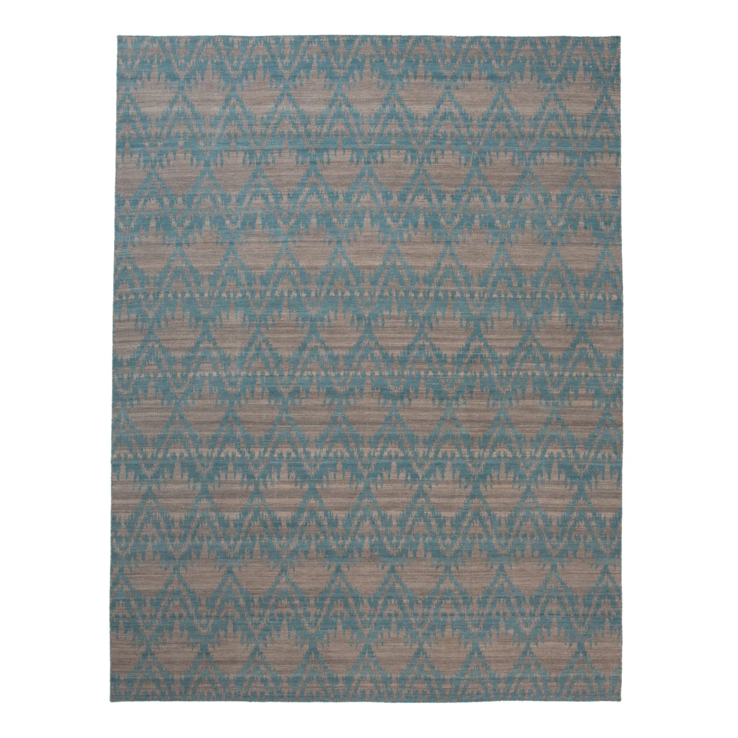 Blue Flatweave Wool Rug - 9'1" X 11'1" 3 Blue Flatweave Wool Rug - 9'1" X 11'1"