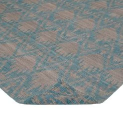 Blue Flatweave Wool Rug - 9'1" X 11'1" 9 Blue Flatweave Wool Rug - 9'1" X 11'1" -Home Comprehensive Shop 1566586 4