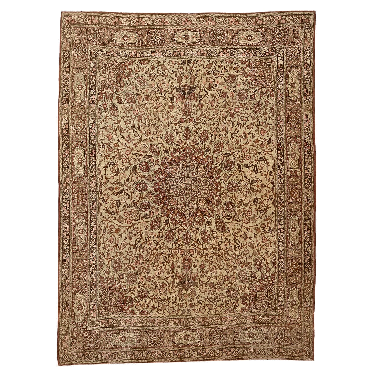Beige Vintage Traditional Wool Rug - 9'2" X 12'8" 3 Beige Vintage Traditional Wool Rug - 9'2" X 12'8"