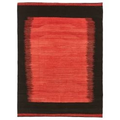 Red And Black Antique Flatweave Maza Rug - 5'9" X 7'8"