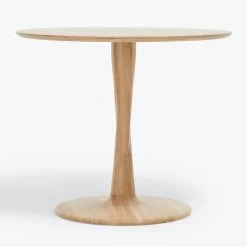 Natural Oak Torsion Round Dining Table -Home Comprehensive Shop 1571736 a