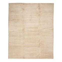 Cream Solid Tibetan NuSilk Rug - 12'x 15'