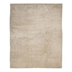 Beige Solid Tibetan NuSilk Rug - 12' X 15'