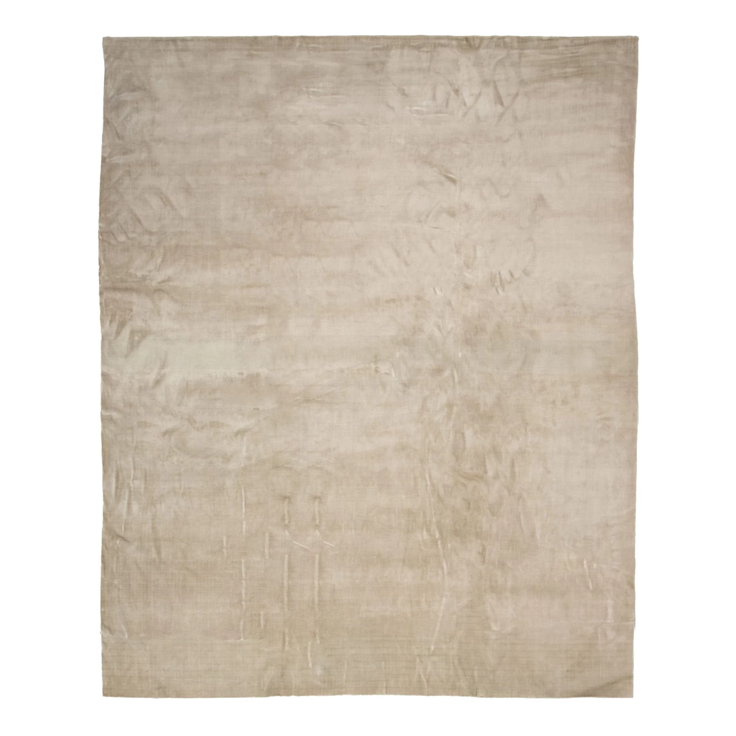 Beige Solid Tibetan NuSilk Rug - 12' X 15' 3 Beige Solid Tibetan NuSilk Rug - 12' X 15'