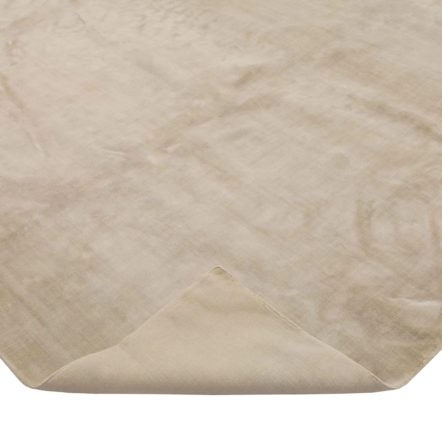 Beige Solid Tibetan NuSilk Rug - 12' X 15' 6 Beige Solid Tibetan NuSilk Rug - 12' X 15' - Image 4