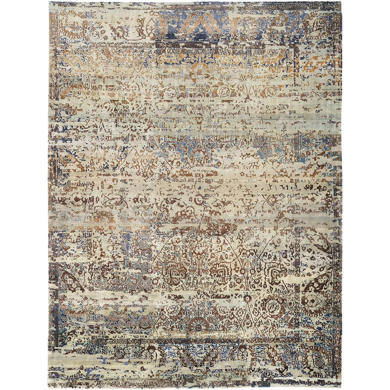 Grey Modern Silk Rug - 9' X 11'1" 3 Grey Modern Silk Rug - 9' X 11'1"