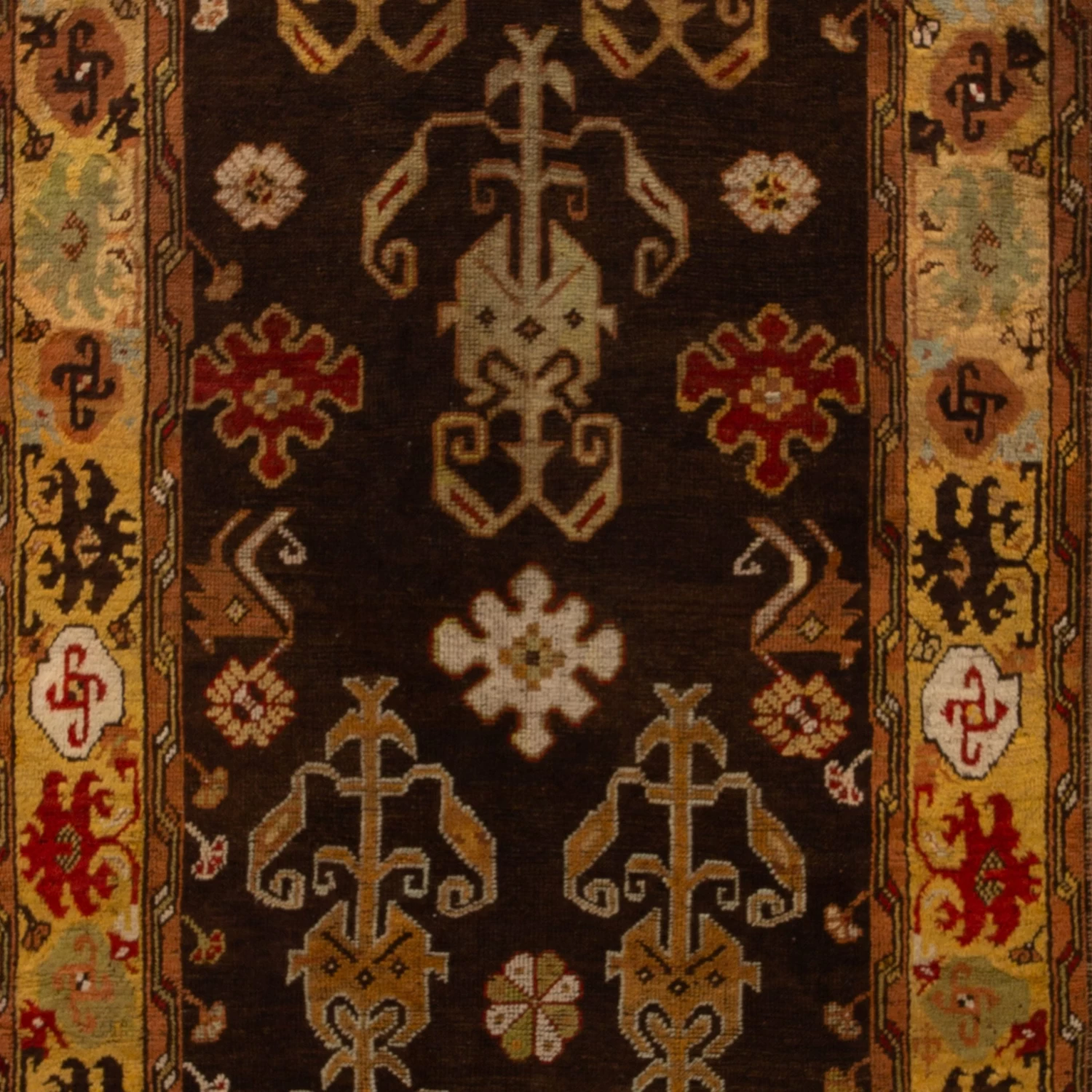 Brown Vintage Traditional Wool Rug - 3'10" X 12' 4 Brown Vintage Traditional Wool Rug - 3'10" X 12' - Image 2