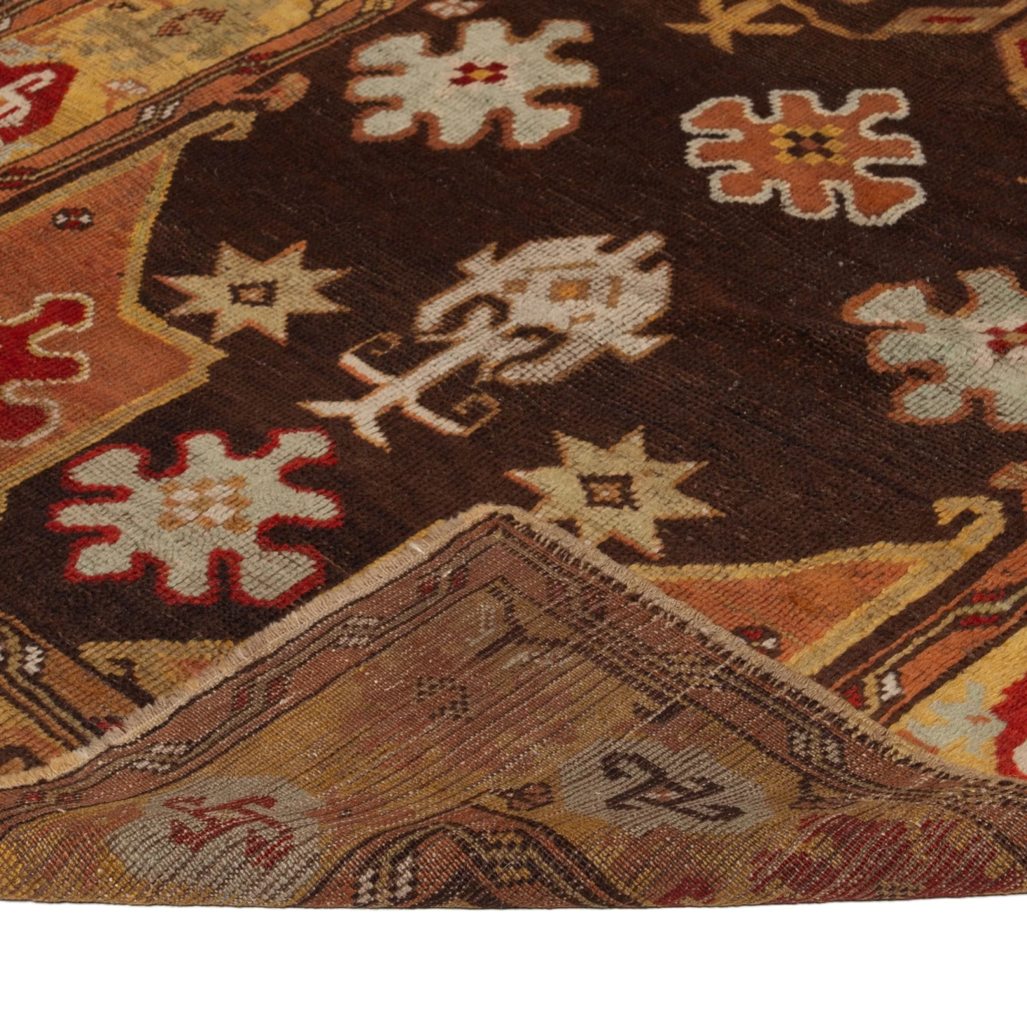 Brown Vintage Traditional Wool Rug - 3'10" X 12' 6 Brown Vintage Traditional Wool Rug - 3'10" X 12' - Image 4