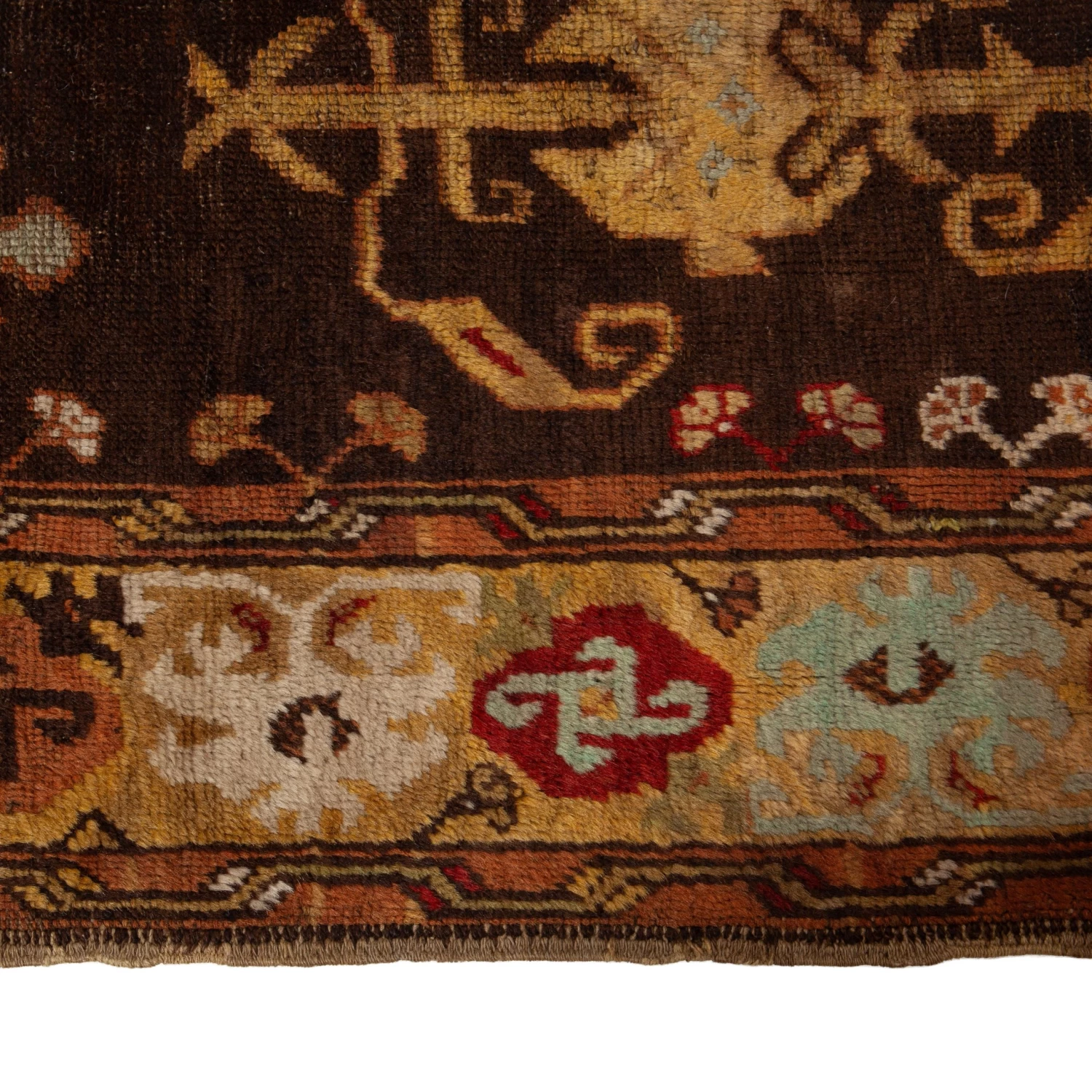 Brown Vintage Traditional Wool Rug - 3'10" X 12' 7 Brown Vintage Traditional Wool Rug - 3'10" X 12' - Image 5