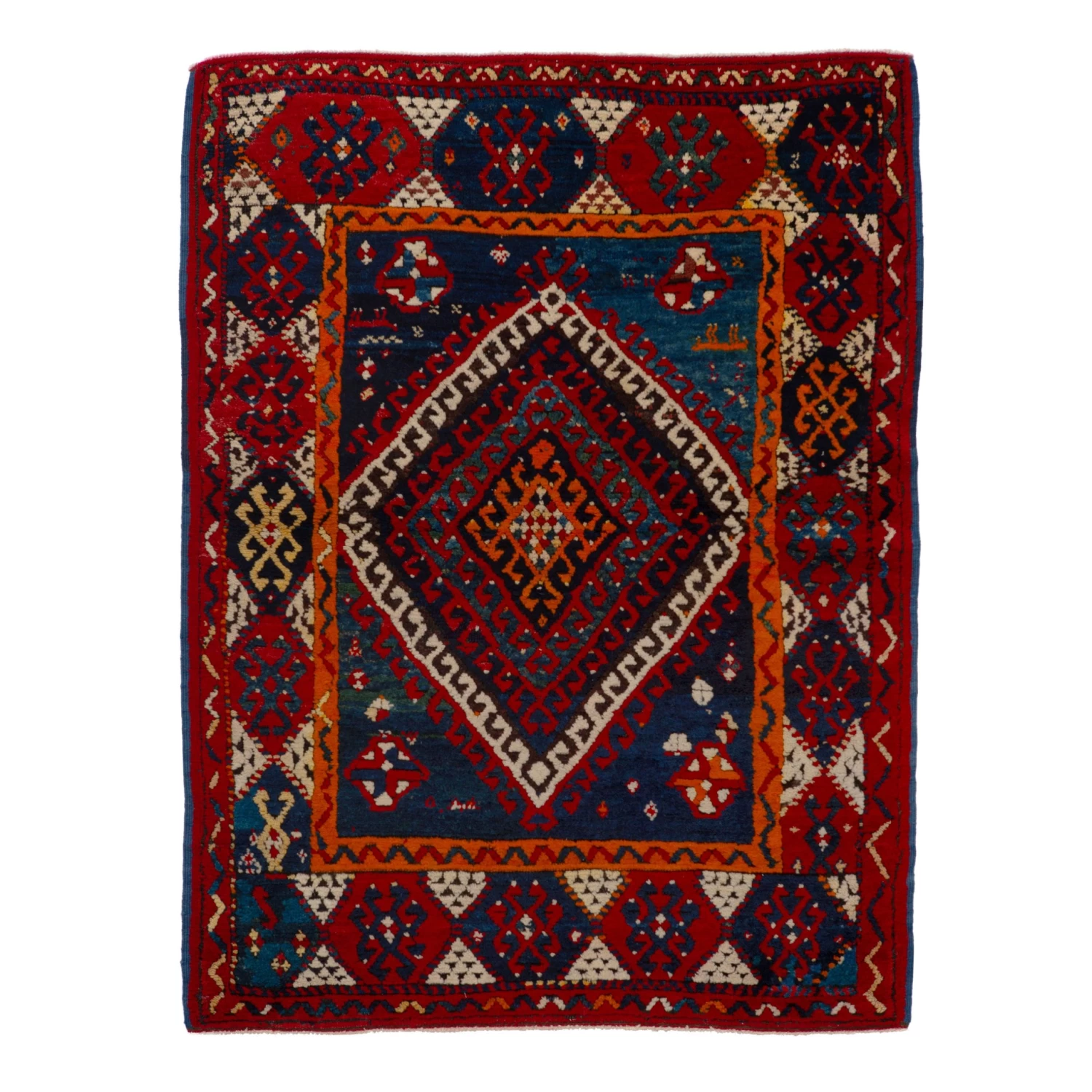Red Vintage Traditional Wool Rug - 4' X 5'2" 3 Red Vintage Traditional Wool Rug - 4' X 5'2"