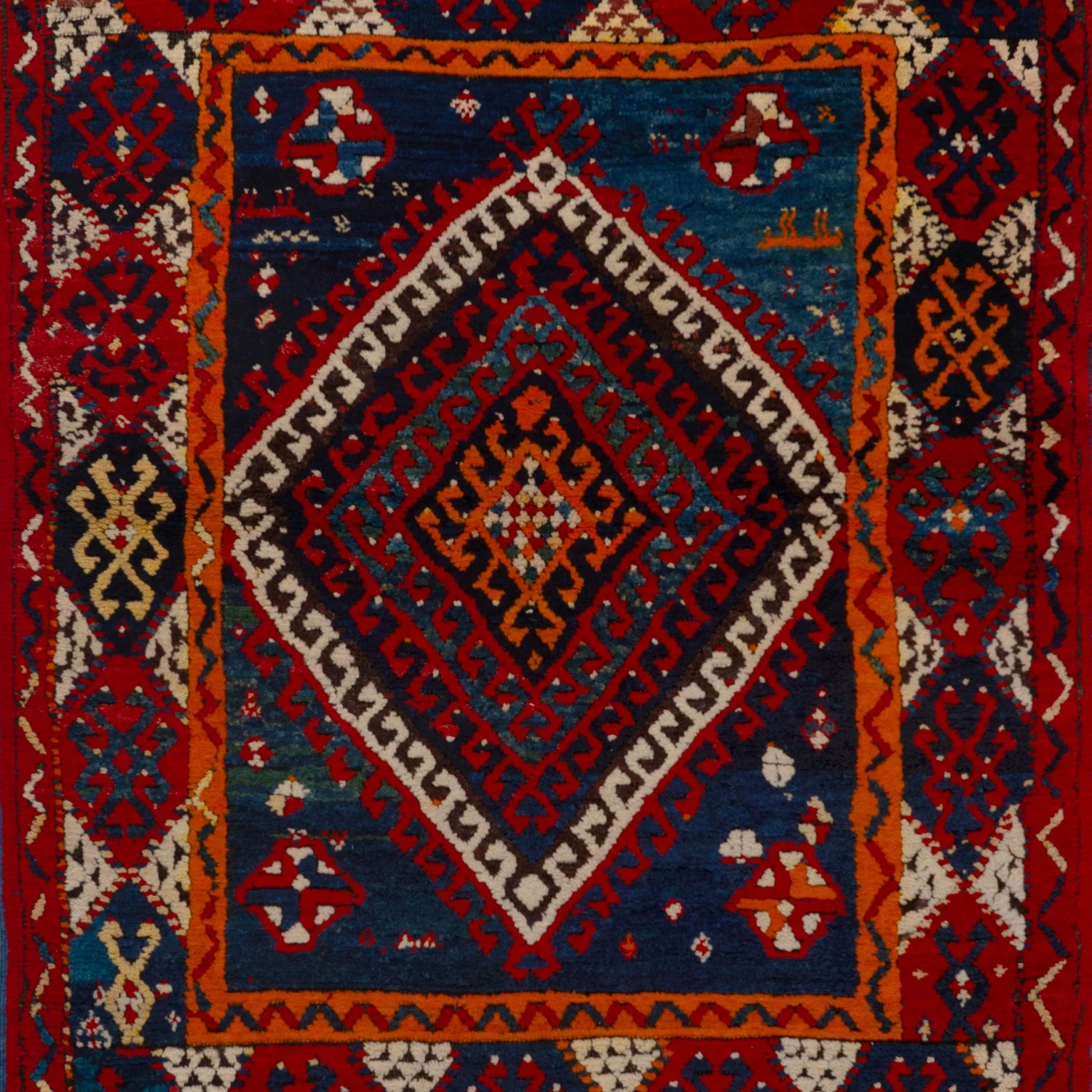 Red Vintage Traditional Wool Rug - 4' X 5'2" 4 Red Vintage Traditional Wool Rug - 4' X 5'2" - Image 2
