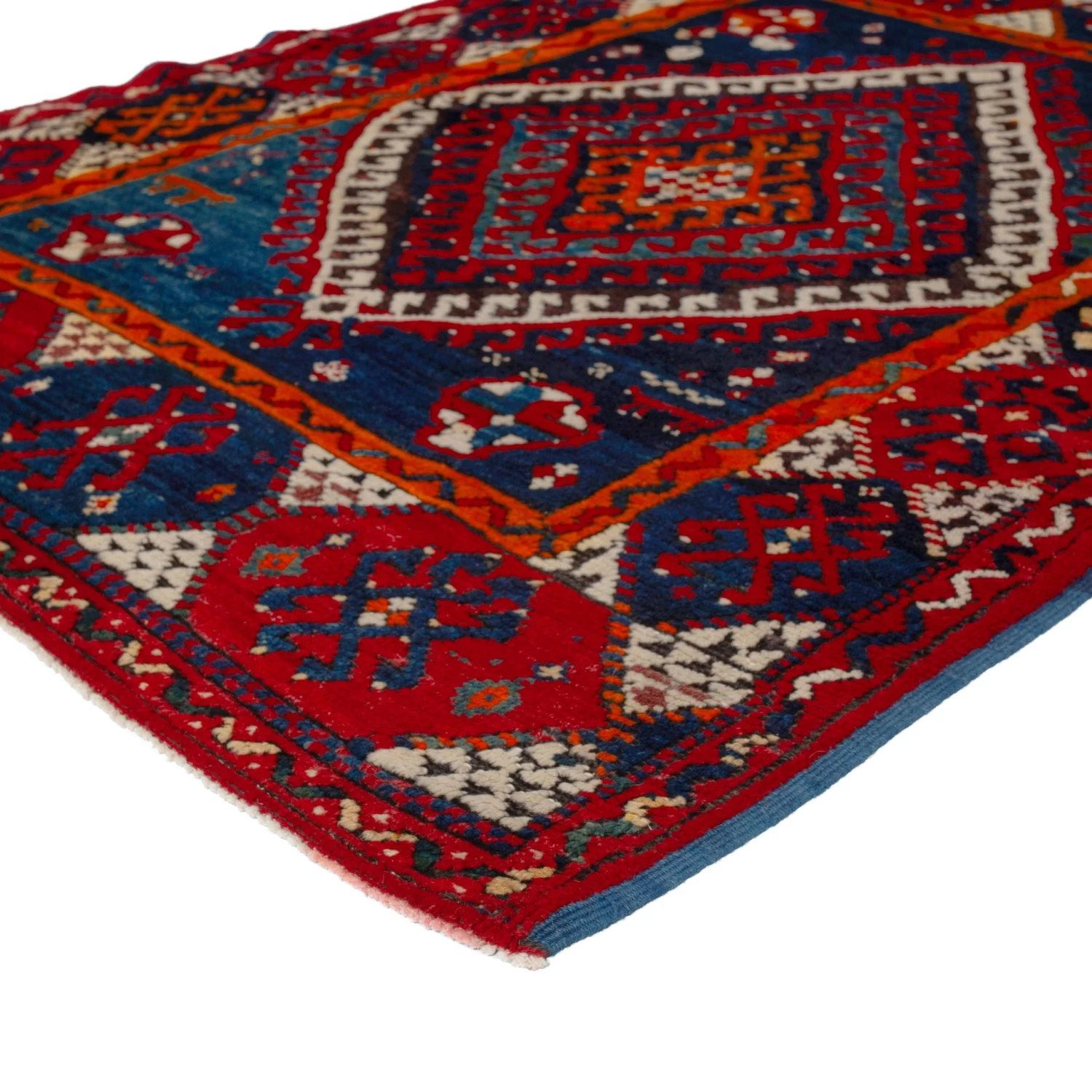 Red Vintage Traditional Wool Rug - 4' X 5'2" 5 Red Vintage Traditional Wool Rug - 4' X 5'2" - Image 3
