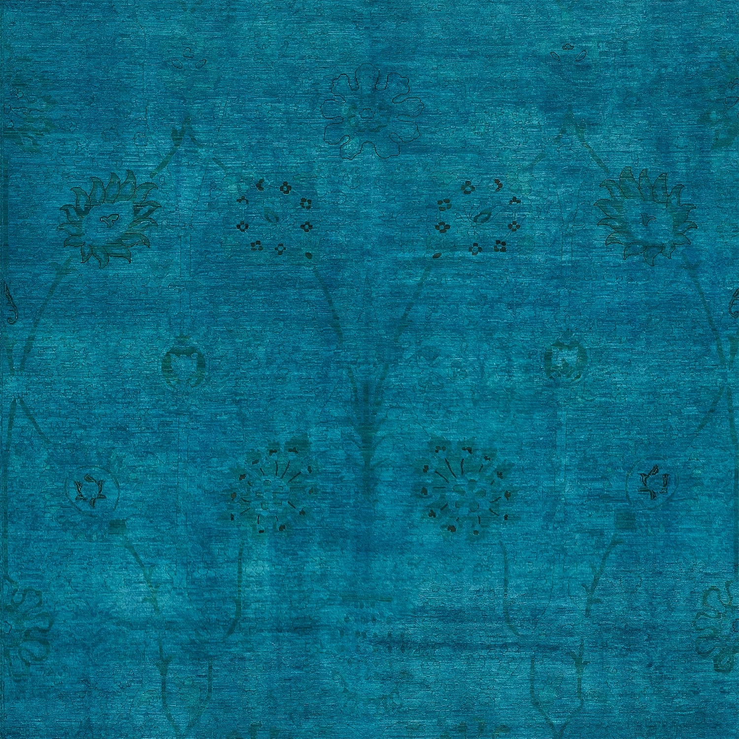 Blue Overdyed Wool Rug - 13'1' X 23'1' 4 Blue Overdyed Wool Rug - 13'1' X 23'1' - Image 2