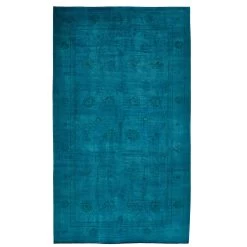 Blue Overdyed Wool Rug - 13'1' X 23'1'