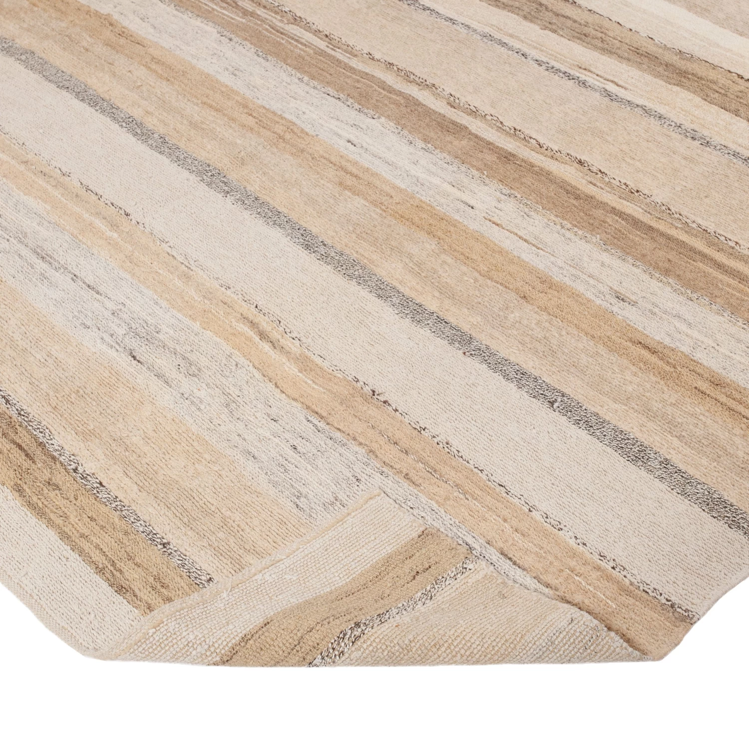 Beige Flatweave Wool Rug - 7'1" X 7'6" 6 Beige Flatweave Wool Rug - 7'1" X 7'6" - Image 4