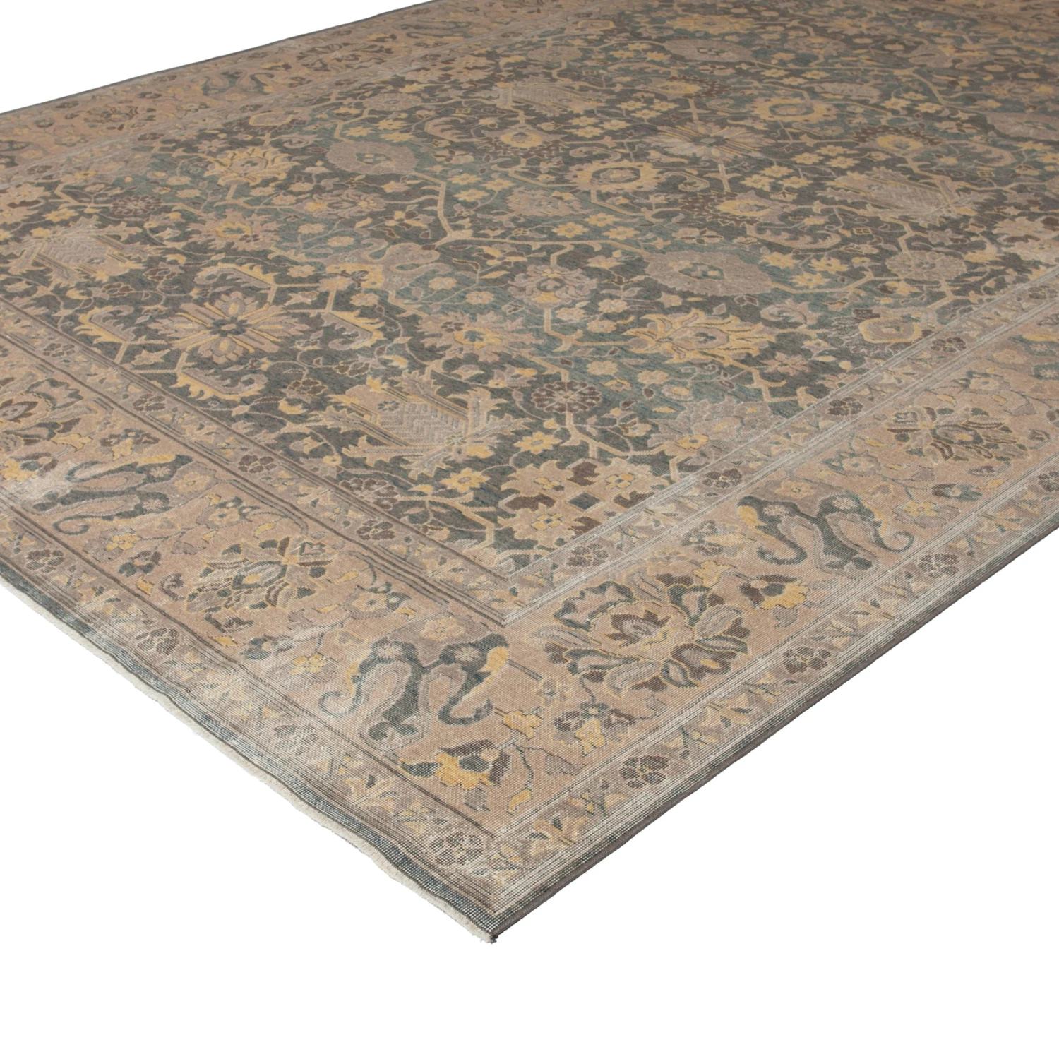 Neutral Traditional Wool Rug - 9'7" X 12'8" 6 Neutral Traditional Wool Rug - 9'7" X 12'8" - Image 4