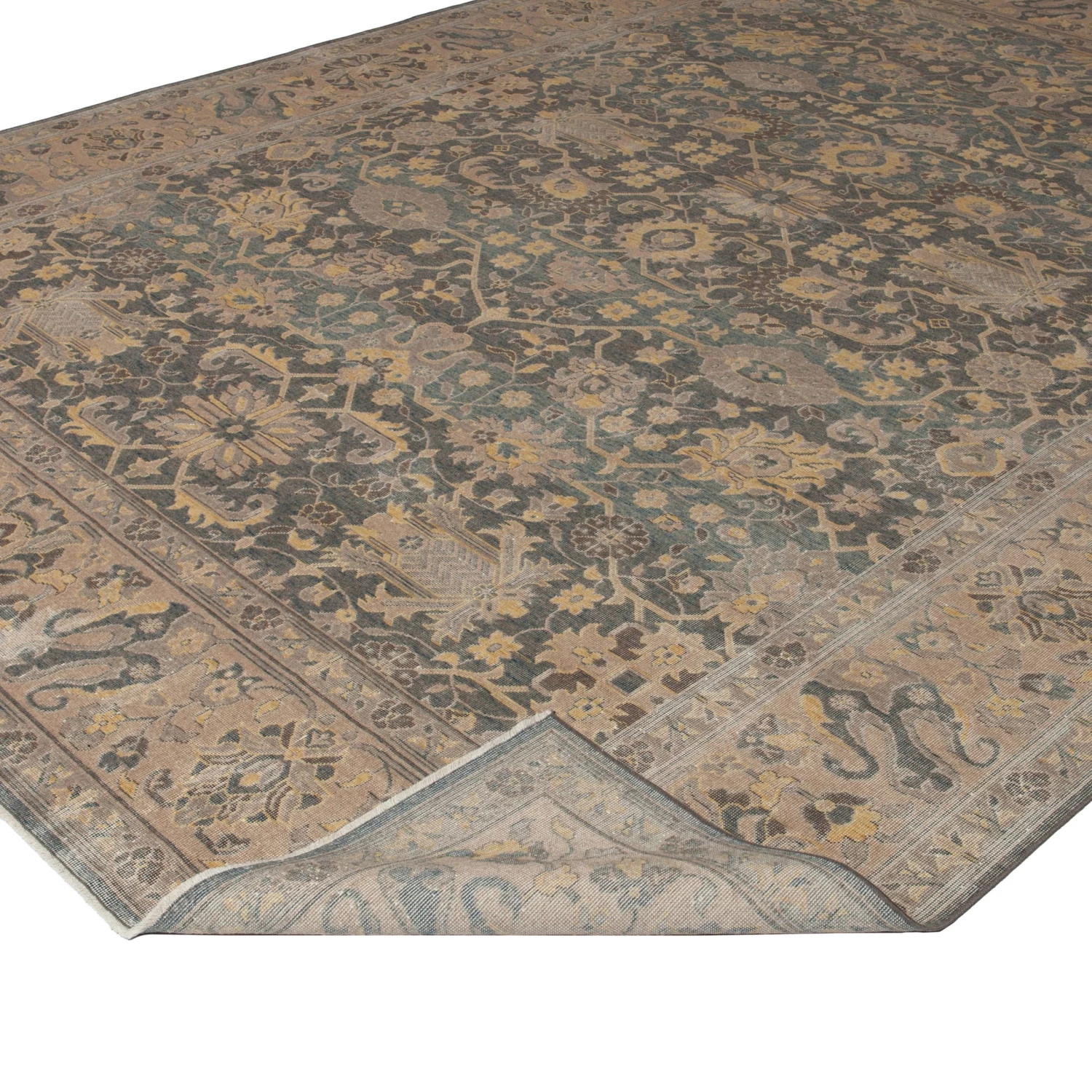 Neutral Traditional Wool Rug - 9'7" X 12'8" 7 Neutral Traditional Wool Rug - 9'7" X 12'8" - Image 5