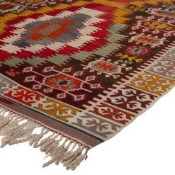 Multicolored Vintage Turkish Kilim Wool Runner - 5'8" X 15'2" 9 Multicolored Vintage Turkish Kilim Wool Runner - 5'8" X 15'2" -Home Comprehensive Shop 1596236 3