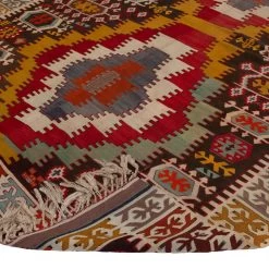 Multicolored Vintage Turkish Kilim Wool Runner - 5'8" X 15'2" 10 Multicolored Vintage Turkish Kilim Wool Runner - 5'8" X 15'2" -Home Comprehensive Shop 1596236 4