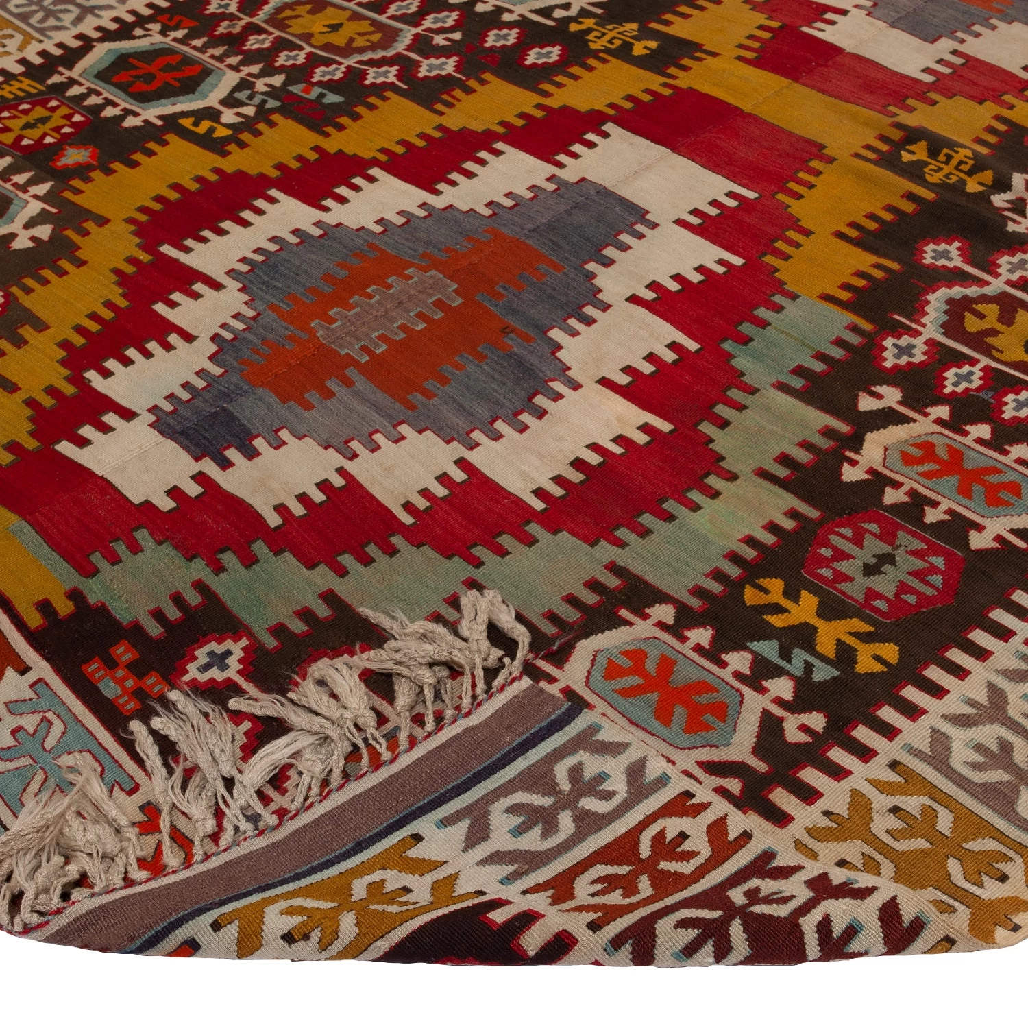 Multicolored Vintage Turkish Kilim Wool Runner - 5'8" X 15'2" 6 Multicolored Vintage Turkish Kilim Wool Runner - 5'8" X 15'2" - Image 4