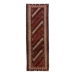 Orange Vintage Flatweave Anatolian Wool Kilim - 4' X 12'