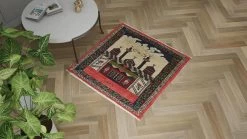 Multicolored Vintage Wool Prayer Rug - 4' X 4'6" 8 Multicolored Vintage Wool Prayer Rug - 4' X 4'6" -Home Comprehensive Shop 1597814 3