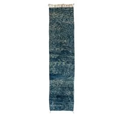Blue Moroccan Wool Runner - 3'07" X 14'9"