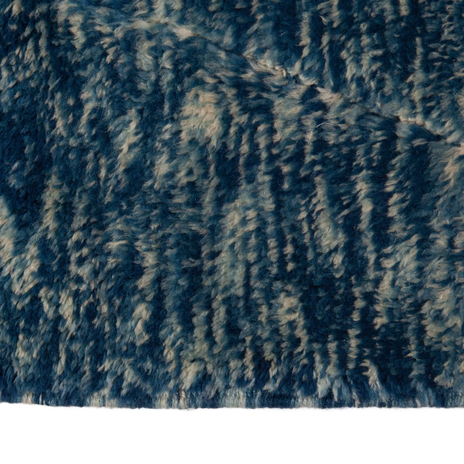 Blue Moroccan Wool Runner - 3'07" X 14'9" 7 Blue Moroccan Wool Runner - 3'07" X 14'9" - Image 5