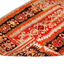 Brown And Orange Vintage Anatolian Flatweave Wool Rug - 3'3" X 4'4" -Home Comprehensive Shop 1599100 4