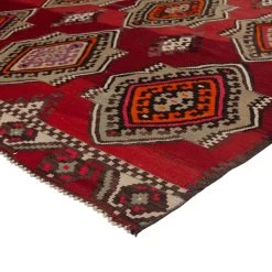 Red Red Vintage Traditional Turksih Wool Rug - 5'7" X 10' 12 Red Red Vintage Traditional Turksih Wool Rug - 5'7" X 10' -Home Comprehensive Shop 1599116 3