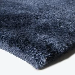 Blue Textured Cashmere And Wool Rug - 8'x 10' 11 Blue Textured Cashmere And Wool Rug - 8'x 10' -Home Comprehensive Shop 1599390 c