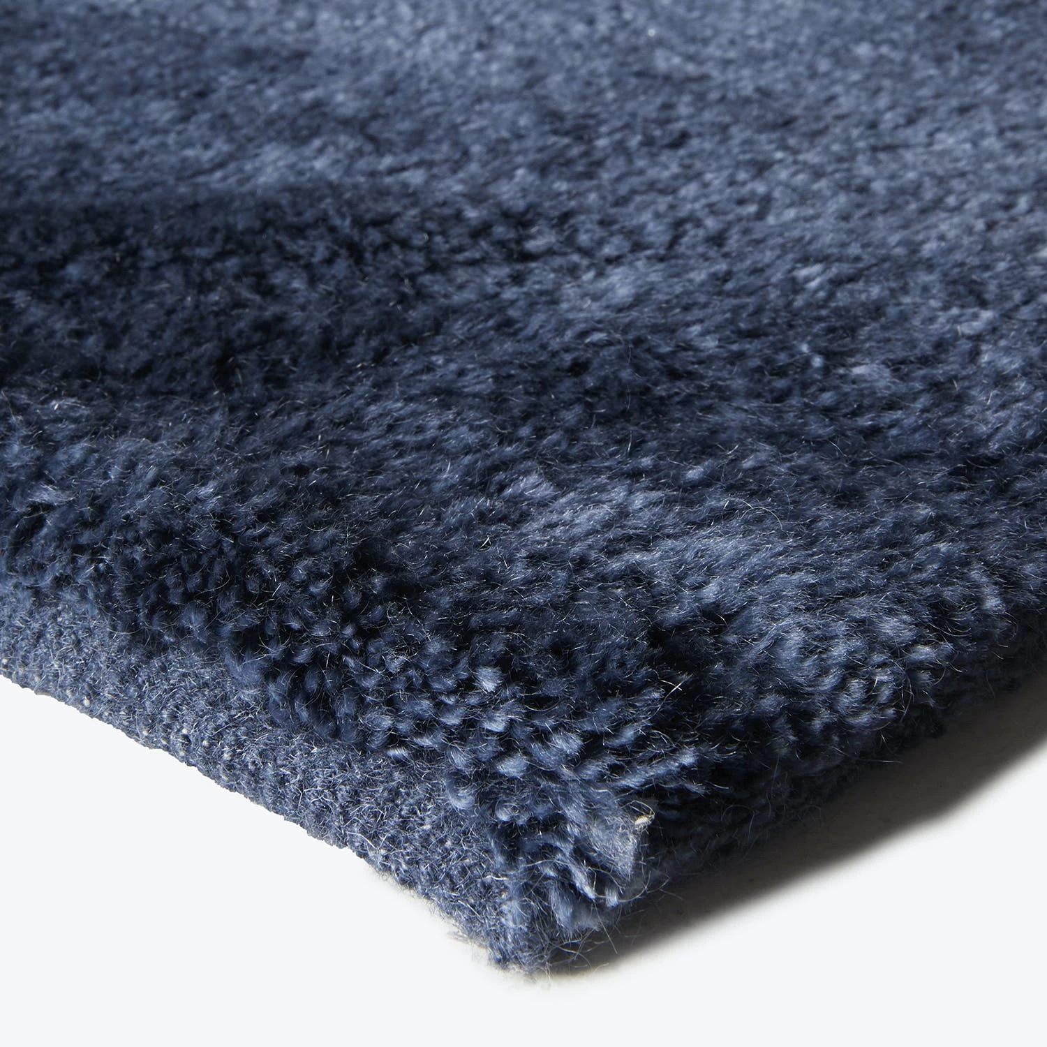 Blue Textured Cashmere And Wool Rug - 8'x 10' 6 Blue Textured Cashmere And Wool Rug - 8'x 10' - Image 4