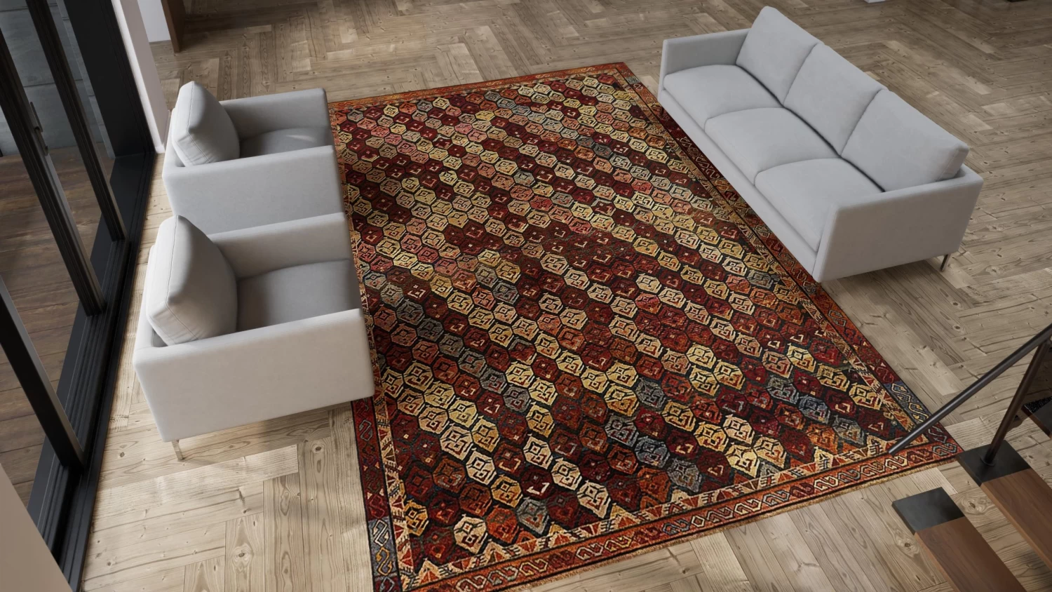 Multi Traditional Wool Rug - 9'11" X 14'2" 7 Multi Traditional Wool Rug - 9'11" X 14'2" - Image 5