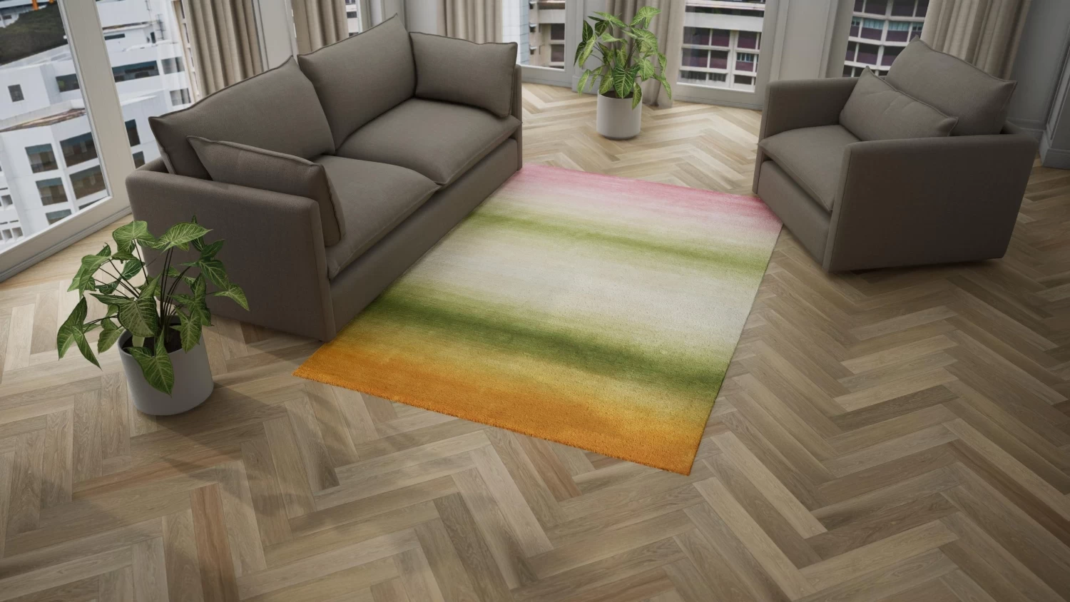 Multicolored Modern Silk Rug - 6' X 9' 5 Multicolored Modern Silk Rug - 6' X 9' - Image 3