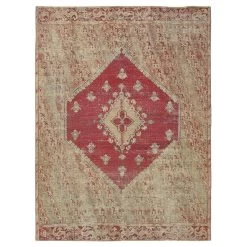 Red Vintage Tradtional Sabideh Wool Rug - 9'1" X 12'2"